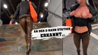 An der S-Bahn ERKANNT! TransparenteLeggings-FICK!