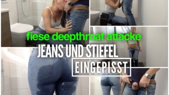 Devotes Jeans und Stiefel Girl | EINGEPISST beim deepthroat