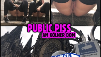 Dreister PUBLIC PISS am Kölner Dom | unter Polizei-Beobachtung