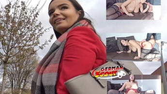 GERMAN SCOUT – Mega Naturtitten Teen Sofie bei Straßen Casting gefickt