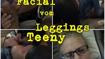 Handjob Brillen Facial vom Leggings Teeny