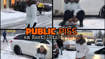 Mega Public PISS – Mitten auf dem Rastplatz abgepisst