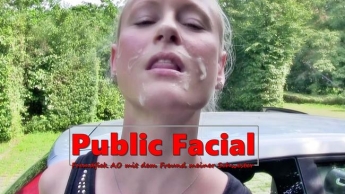 Public Facial nach AO Fremfick mit Freund meiner Schwester
