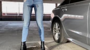High waist Jeans komplett durchnässt