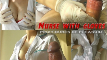 Krankenschwester mit Handschuhen