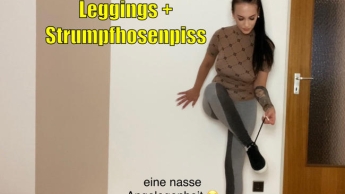 Userwunsch – Leggings + Feinstrumpfhosenpiss!