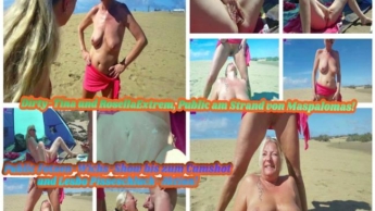 Dirty-Tina und RosellaExtrem, Public am Strand von Maspalomas!!!