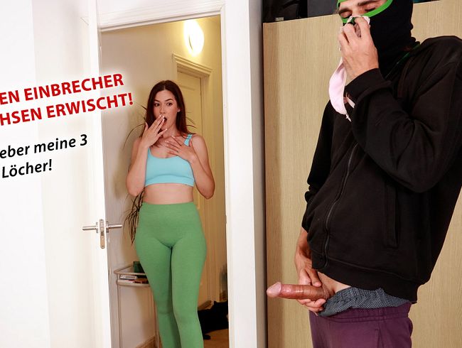 PERVERSEN EINBRECHER BEIM WICHSEN ERWISCHT! Fick lieber meine 3 Löcher!to convince me, but will his fat cock even fit in my tight ass?