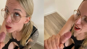 Blowjob mit Sperma Explosion für meine Zuckerschnute sloppy