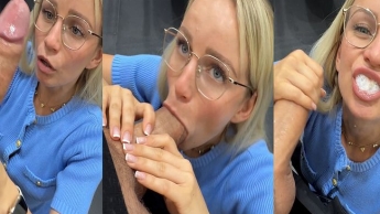 Public-WC-Blowjob! Großer Schwanz nach Feierabend