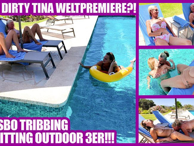 DIRTY TINA WELTPREMIERE?! FFF LESBO TRIBBING FACESITTING OUTDOOR 3ER!!!