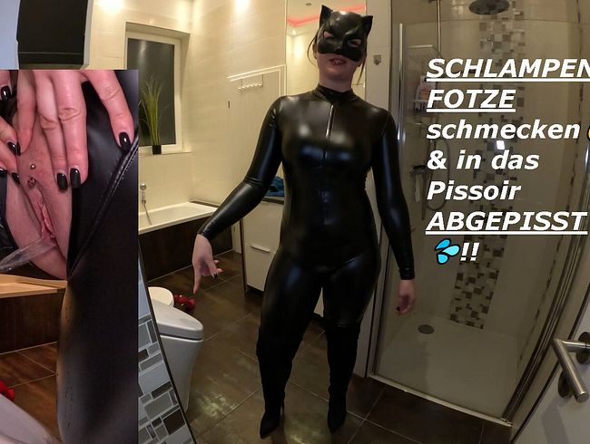 SCHLAMPEN-FOTZE schmecken & in das Pissoir ABGEPISST!!