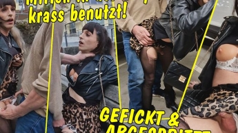 Beim Spaziergang mitten in der City krass benutzt! Durchgefickt und abgespritzt!