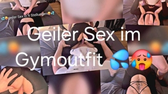 Sex nachm Gym ! Geile gefickt in vier verschiedenen Stellungen ! Creampie !!