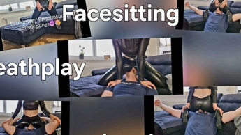 100% Latex ! Facesitting in Latex mit Breathplay ! Geil !