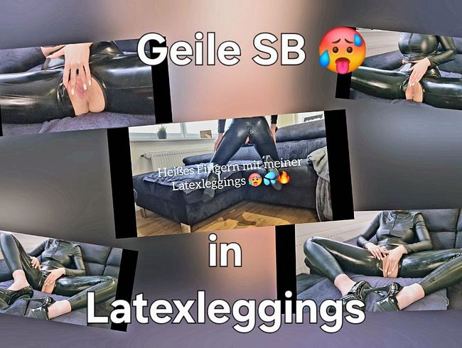 100% Latex ! Selbstbefriedung in Latex und sexy Heels auf dem Sofa