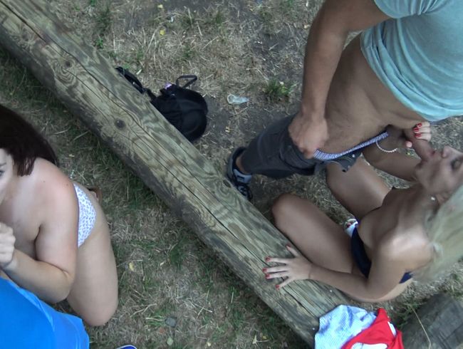 Grillplatz-Fick-Alarm! Zwei Schlampen vs. zwei harte Schwänze!