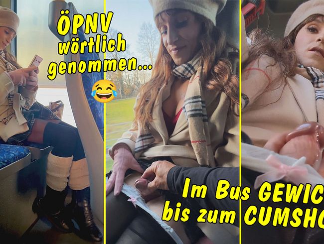 Öffentlicher Personen-nah-VERKEHR *lol* Wichsen im Stadtbus bis zum Cumshot!