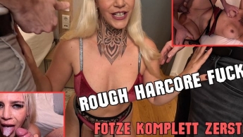Rough HARCORE Fuck!!! Fotze komplett zerstört von 2 USER XXL Schwänzen!