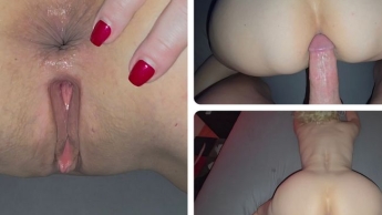 Vom Hausfreund in doggy blank anal genommen