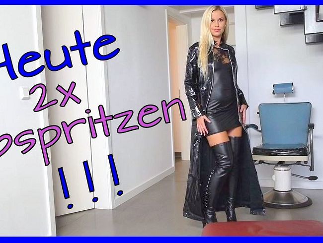 2x Abgespritzt in mein Lack & Leder Outfit !!!