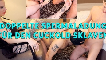 Doppelte Spermaladung für den Cuckold