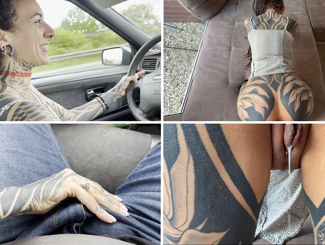 Notgeil & willig auf der Autobahn! Creampie finish