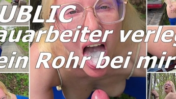 Ungeschminkt: Bauarbeiter verlegt PUBLIC ein Rohr bei mir!