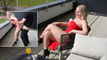 || JEDER KONNTE UNS SEHEN!! Kaffee oder Sperma? PERVERSER Kellner fickt mich auf Dachterrasse ||