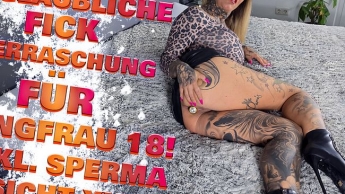 Unglaubliche Fick-Überraschung für Jungfrau 18! Sperma Gesicht XXXL!!!