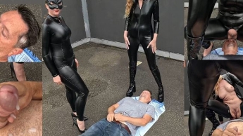 DURSTIGE-DRECKSAU LECKT sein SPERMA von unseren Füßen für 2 LADUNGEN NATURSEKT!!